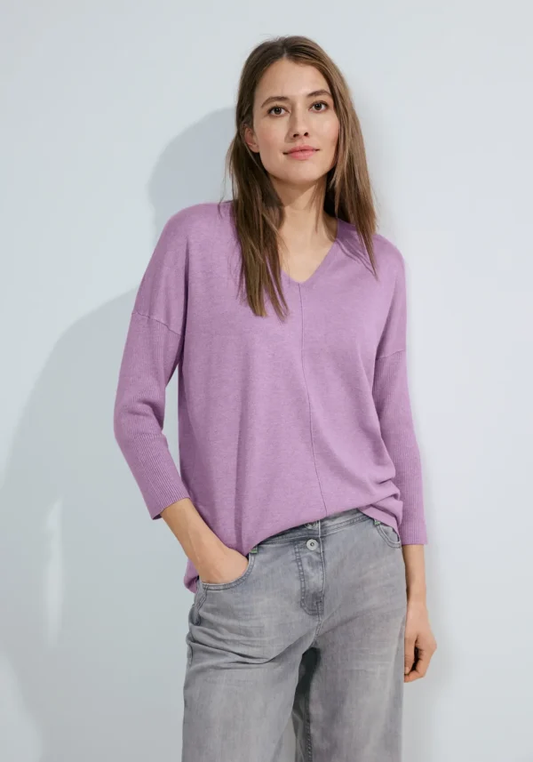 Pull lilac grande taille Christine vue face - Giulia Collection Coutances