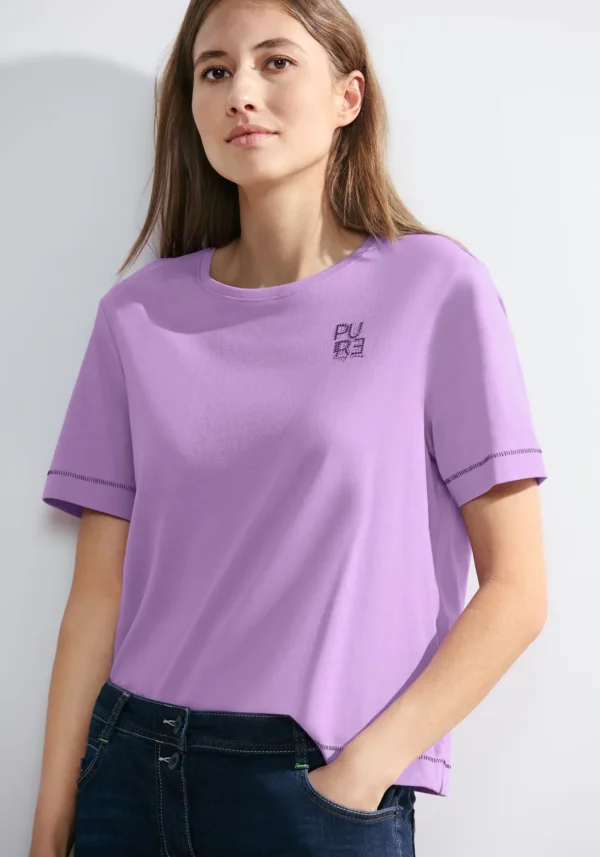 Teeshirt lilac grande taille Valentina vue face - Giulia Collection Coutances