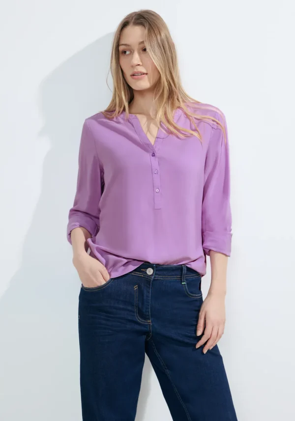 Blouse lilac grande taille Manuella vue face - Giulia Collection Coutances