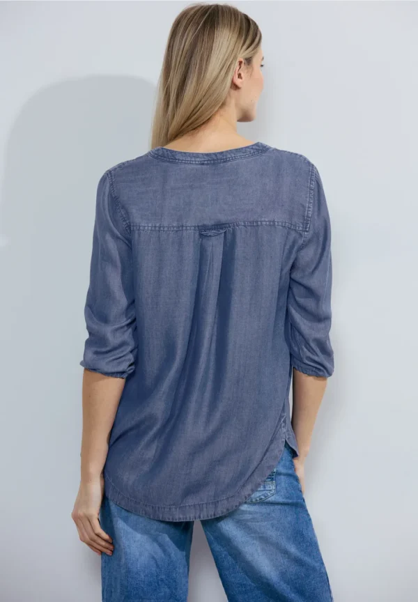 Blouse bleu grande taille Melissa vue dos - Giulia Collection Coutances