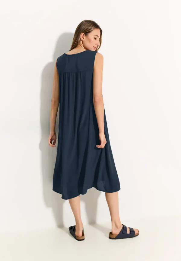 Robe bleu grande taille Lya vue dos - Giulia Collection Coutances