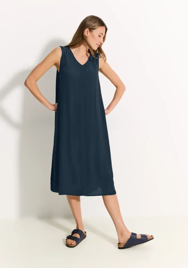 Robe bleu grande taille Lya vue face - Giulia Collection Coutances