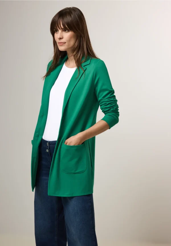 Blazer vert grande taille Constance vue profil - Giulia Collection Coutances