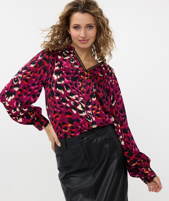 Blouse rose grande taille Enya vue face - Giulia Collection Coutances