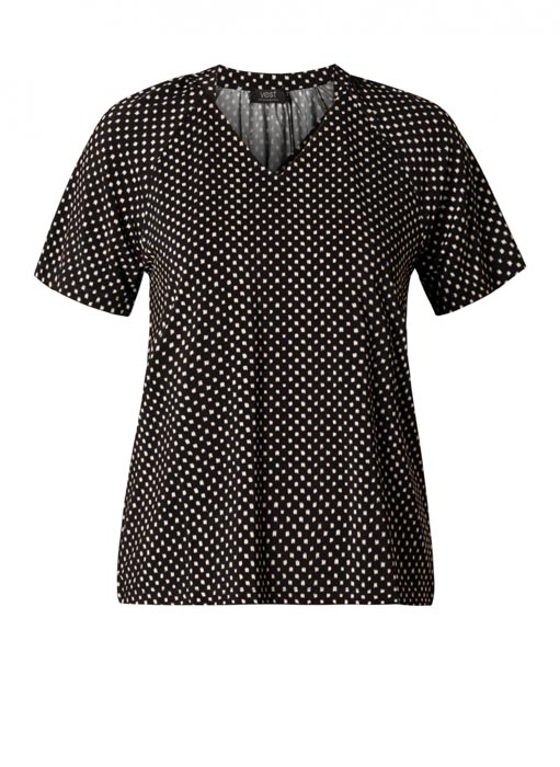 Blouse noire grande taille Ngozi vue face - Giulia Collection Coutances