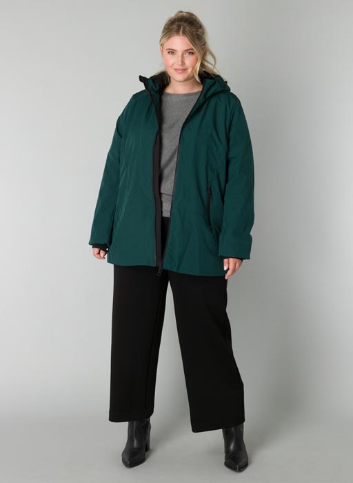 Manteau vert grande taille Rena vue face - Giulia Collection Coutances