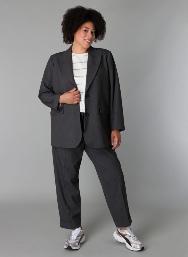 Blazer gris grande taille Sarama vue face - Giulia Collection Coutances