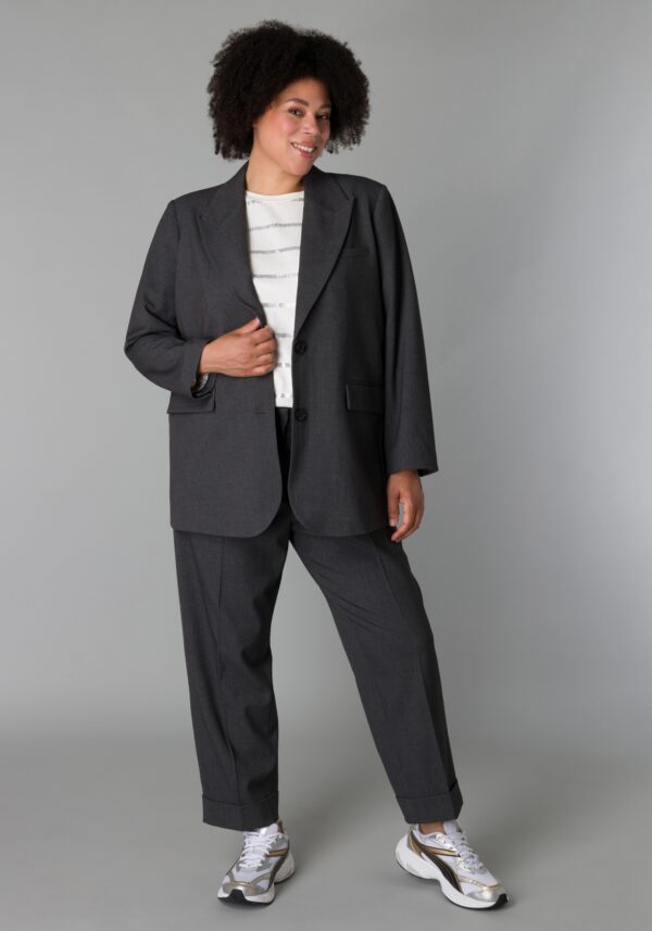 Blazer gris grande taille Sarama vue face - Giulia Collection Coutances