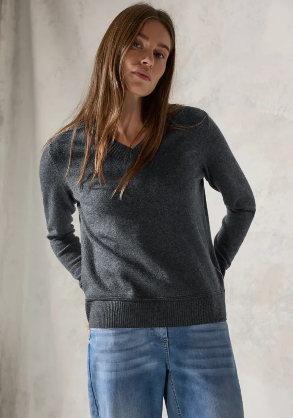 Pull gris grande taille Aglae vue face - Giulia Collection Coutances