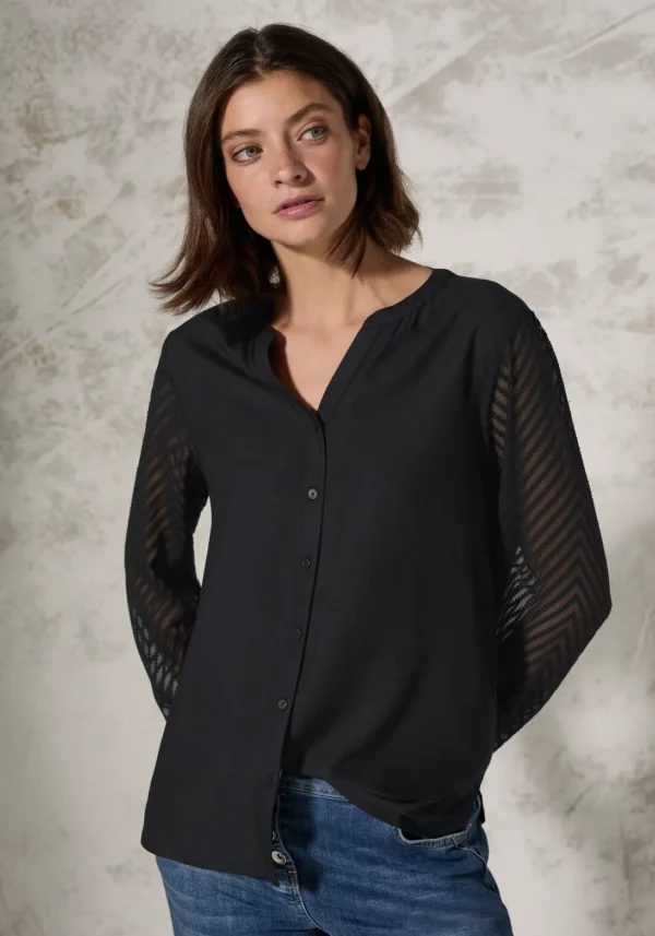 Blouse noire grande taille Amanda vue face - Giulia Collection Coutances